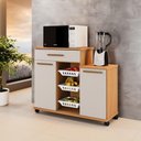 Ver imagem 3 de Fruteira Teresina 2 Portas 1 Gaveta MDF-MDP 107cm Cinamomo e Off White Arte Móveis