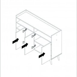 Conjunto para Sala de Estar com Rack, Painel para TV Aparador Buffet Móveis Germai - 12