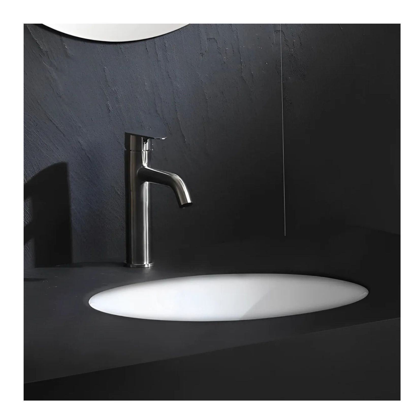 Cuba de Embutir de Cerâmica Oval - 450x360x165 Branco Docol - 3