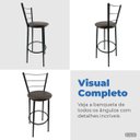 Ver imagem 5 de Kit 3 Banqueta Alta Prata Cozinha Gourmet Americana Balcão:marrom