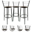 Ver imagem 1 de Kit 3 Banqueta Alta Prata Cozinha Gourmet Americana Balcão:marrom