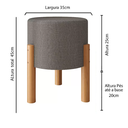 Ver imagem 6 de Kit 2 Puffs Decorativo Redondo Banqueta Sala Quarto Escritório Pés Madeira Zuppy - Cinza Linho