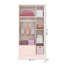 Ver imagem 3 de Dormitório Infantil Doce Sonho 3 Portas, Cômoda 1 Porta e Berço Rosa Acetinado com Colchão -