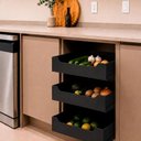 Ver imagem 2 de Gaveta Fruteira Deslizante Elite 37x37x13cm Preto Fosco Aço Carbono Schmitt Móvel Cozinha