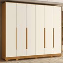 Ver imagem 2 de Guarda Roupa Casal Mercure 6 Portas 6 Gavetas Cinamomo/off White – Móveis Albatroz