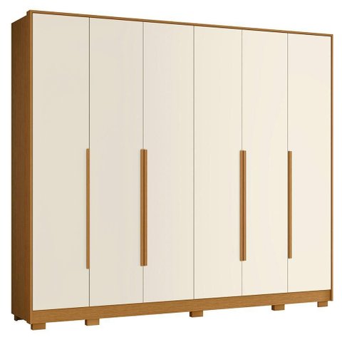 Guarda Roupa Casal Mercure 6 Portas 6 Gavetas Cinamomo/off White – Móveis Albatroz