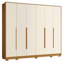 Ver imagem 1 de Guarda Roupa Casal Mercure 6 Portas 6 Gavetas Cinamomo/off White – Móveis Albatroz