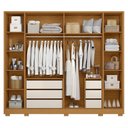 Ver imagem 3 de Guarda Roupa Casal Mercure 6 Portas 6 Gavetas Cinamomo/off White – Móveis Albatroz