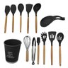 Kit Utensílios de Cozinha Silicone 13pçs - Preto - 3
