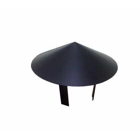 Chapéu chinês preto para dutos de 180 mm de diâmetro para topo de chaminé