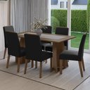 Ver imagem 1 de Conjunto Sala de Jantar Tampo de Madeira 6 Cadeiras Rustic/oxford Soho Madesa