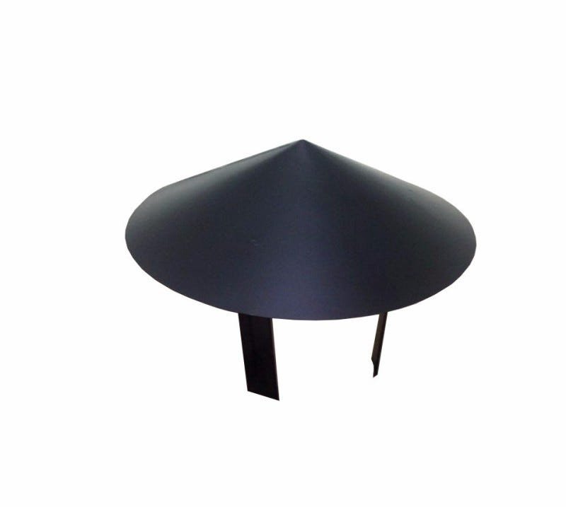 Chapéu chinês preto para dutos de 26 cm de diâmetro para topo de chaminé
