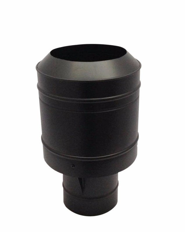 Chapéu preto tipo canhão sputinik para chaminé de 115 mm de diâmetro. - 2