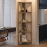 Estante de Canto Zoe Organizadora Livreiro com 5 Prateleiras - Nogueira - 1