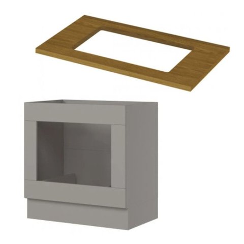 Balcão Forno Embutir Americana Henn 80 Cm com Tampo para Cooktop Henn 80 Cm