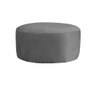 Pufe Luxo Decorativo Redondo Assis Suede Cinza - Papaléguas - 1