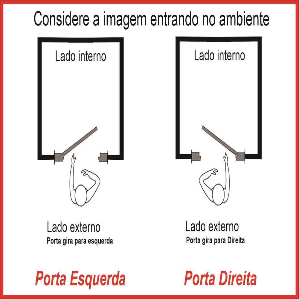 Porta Pivotante de Alumínio Branco Com Puxador e Vidro Linha 30 Roma - Esquerda / 210 x 120 - 4