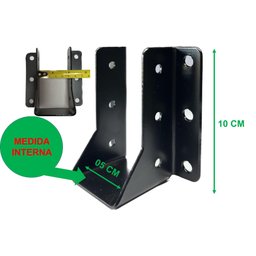 Kit Suportes Viga Parede Pergolado Madeiramento 5x10 - 04 Pç ALPHA CORTE E DOBRA BARROTE_05x10x2mm - 2