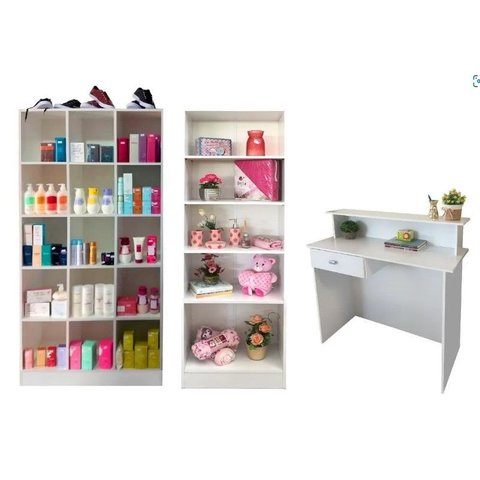 Expositor Armário Colméia Prateleira Loja Closed L Kit 3 Pçs