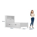 Ver imagem 3 de Guarda Roupa Casal Itália 3 Portas com Espelho e Pés e Cama Solteiro com Gavetas Invicta Branco Bril