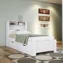 Ver imagem 5 de Guarda Roupa Casal Itália 3 Portas com Espelho e Pés e Cama Solteiro com Gavetas Invicta Branco Bril