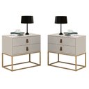Ver imagem 1 de Móvel de Luxo Lançamento Kit Mesa de Cabeceira Off/dourado