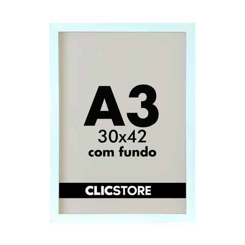 Kit 05 Moldura A3 30x42cm com Fundo para Quadros Diplomas Certificados Fotos Cor:branco