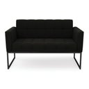 Ver imagem 3 de Sofá Namoradeira Elisa Suede Base Metálica Industrial Preto - D'Rossi Cor Preto