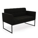 Ver imagem 1 de Sofá Namoradeira Elisa Suede Base Metálica Industrial Preto - D'Rossi Cor Preto