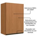 Ver imagem 4 de Armario Aereo 1 Porta 60 Cm Mdp Maxxi G762 Canela Kappesberg