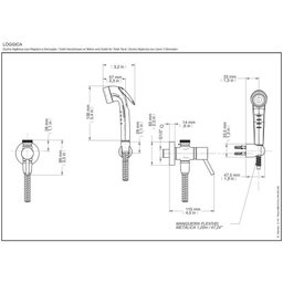 Ducha Higiênica 1/2" Loggica Cr C/Reg.Deriv. 525306 Docol - 2