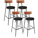 Ver imagem 1 de Kit 04 Banquetas Alta Bar Cozinha Sala De Jantar Milão L02 Couríssimo Camel Preto - Lyam Decor