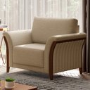 Ver imagem 2 de Kit 2 Poltronas Decorativas Sala de Estar 102cm Pés Madeira Roya M22 Linho Bege - Mpozenato