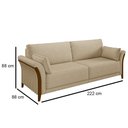 Ver imagem 5 de Kit 2 Poltronas Decorativas Sala de Estar 102cm Pés Madeira Roya M22 Linho Bege - Mpozenato
