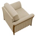 Ver mais imagens de Kit 2 Poltronas Decorativas Sala de Estar 102cm Pés Madeira Roya M22 Linho Bege - Mpozenato