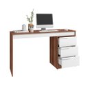 Ver imagem 4 de Mesa Escrivaninha de Escritório 3 Gavetas 177 x 78 Cm MDP Castanho Branco - BBS