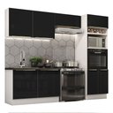Ver imagem 2 de Cozinha Completa Madesa Lux 270001 com Armário e Balcão Branco/Preto Cor:Branco Preto