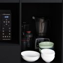 Ver imagem 5 de Balcão para Cooktop 1,05m 4 Bocas 1 Nicho com 1 Porta e Gaveta Turim Preto