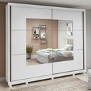 Ver imagem 4 de Guarda Roupa Casal Easy Max 2 Portas de Correr com Espelho 6 Gavetas MDF Branco Móveis Lopas 2700cm