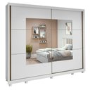 Ver imagem 1 de Guarda Roupa Casal Easy Max 2 Portas de Correr com Espelho 6 Gavetas MDF Branco Móveis Lopas 2700cm