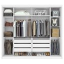 Ver imagem 2 de Guarda Roupa Casal Easy Max 2 Portas de Correr com Espelho 6 Gavetas MDF Branco Móveis Lopas 2700cm