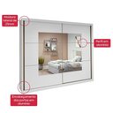 Ver imagem 5 de Guarda Roupa Casal Easy Max 2 Portas de Correr com Espelho 6 Gavetas MDF Branco Móveis Lopas 2700cm