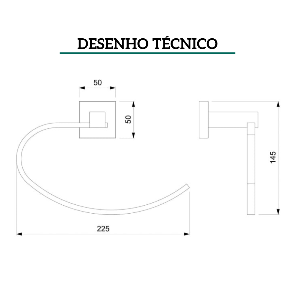 Toalheiro Anel Cromado Elite Celite - 3
