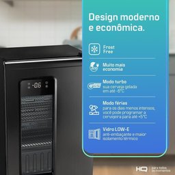 Cervejeira Expositor Vertical Hq 100 Litros Frost Free Inox Titanium Hq-100cevpvffi 127v - 5