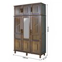 Ver imagem 4 de Guarda-roupa Solteiro Suécia Madeira Maciça 6 Portas com Espelho Imbuia - Pnr Móveis