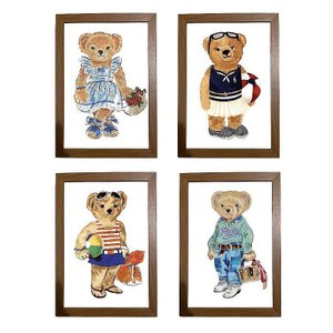 Kit Quadro Decorativo Ursa Esporte Rl Polo Rauph Lauren Quarto Criança Bebê Menina