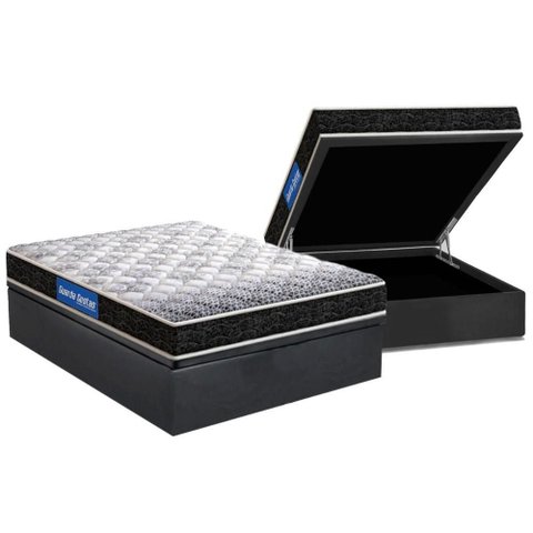 Cama Box Baú Casal: Colchão Molas Ensacadas Probel D23 Guarda Costas Super Resistente + Base Crc