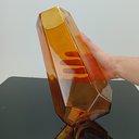 Ver imagem 3 de Vaso Decorativo de Vidro Âmbar 28x10x10cm Enfeite Sala Mesa Estante Aparador