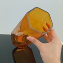 Ver imagem 2 de Vaso Decorativo de Vidro Âmbar 28x10x10cm Enfeite Sala Mesa Estante Aparador