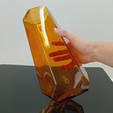 Ver imagem 4 de Vaso Decorativo de Vidro Âmbar 28x10x10cm Enfeite Sala Mesa Estante Aparador